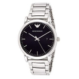 Emporio Armani Luigi Quartz Black Dial Silver Steel Strap Watch For Men - AR2499