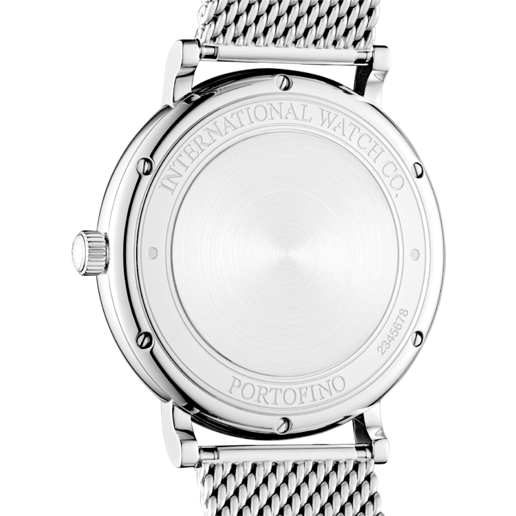 IWC Portofino Automatic White Dial Silver Mesh Bracelet Watch for Men - IW356505