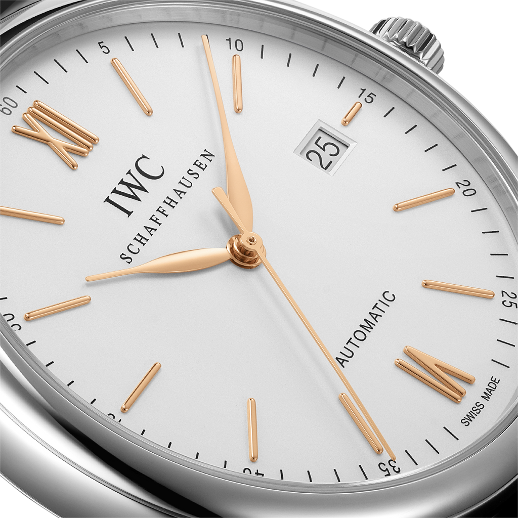 IWC Portofino Automatic White Dial Black Leather Strap Watch for Men - IW356517