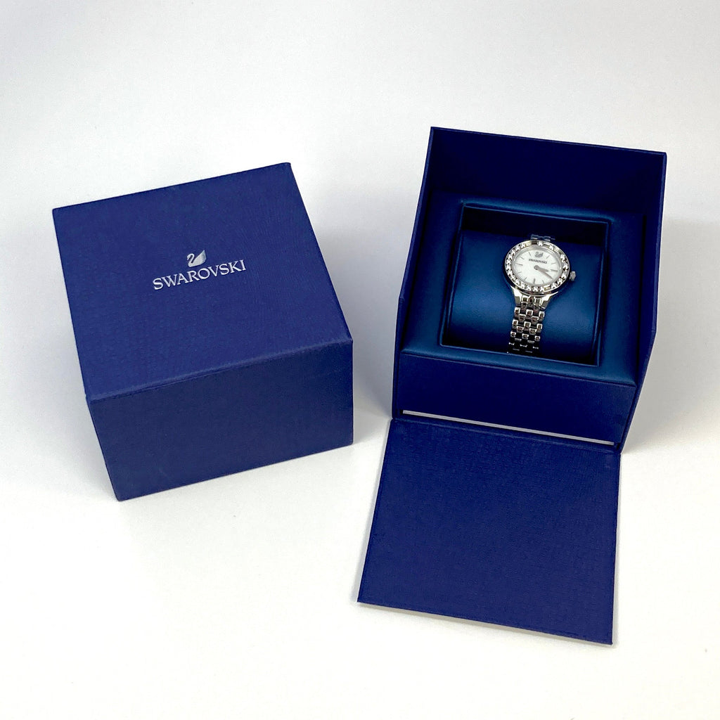 Swarovski Lovely Crystals Mini White Dial Silver Steel Strap Watch for Women - 5242901