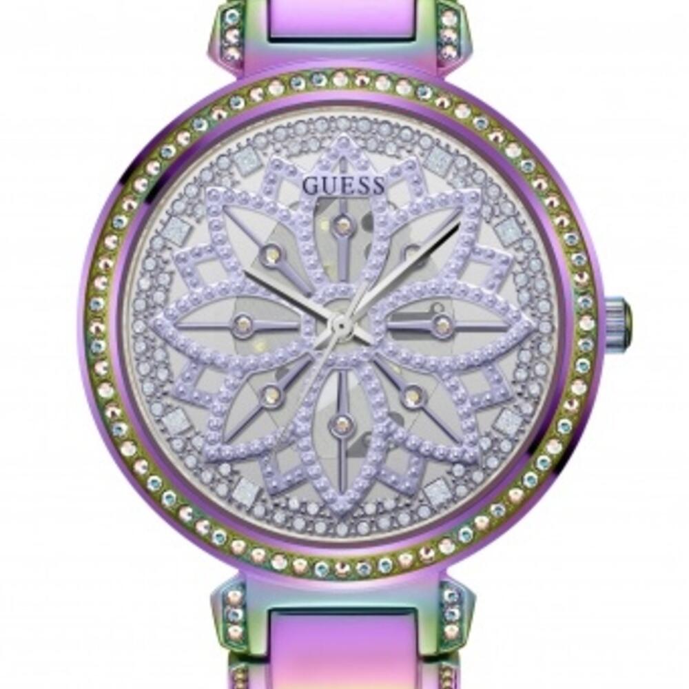 Guess Lily Analog Purple Dial Purple Steel Strap Watch For Women - GW0528L4