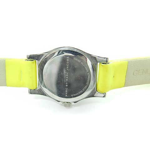 Marc Jacobs Henry White Dial Neon Yellow Rubber Strap Watch for Women - MBM1235