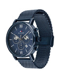 Tommy Hilfiger Evan Blue Dial Blue Mesh Bracelet Watch for Men - 1710397