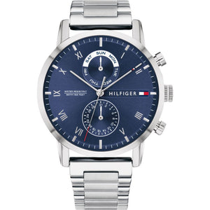 Tommy Hilfiger Kane Blue Dial Silver Steel Strap Watch for Men - 1710401