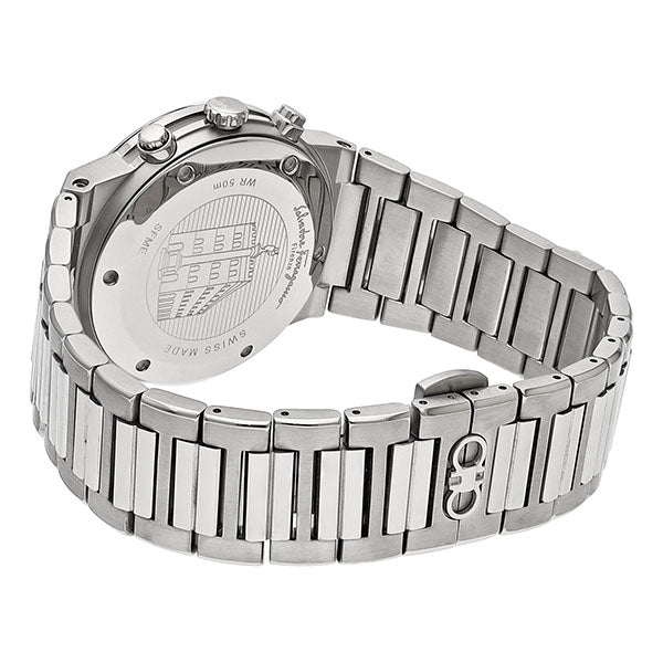 Salvatore Ferragamo Sapphire Chrono Green Dial Silver Steel Strap Watch for Men - SFME00421