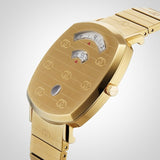 Gucci Grip Quartz Yellow Gold Dial Gold Steel Strap Unisex Watch - YA157409