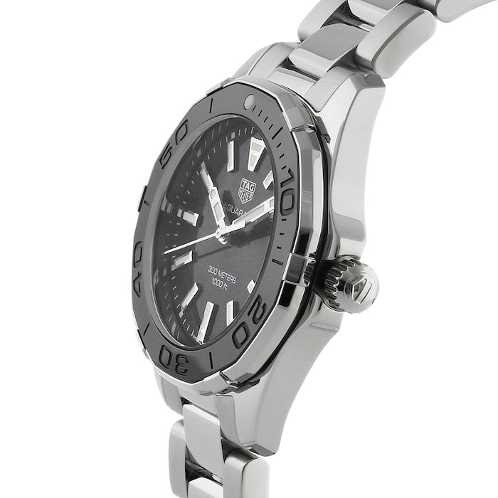 Tag Heuer Aquaracer Quartz Black Dial Silver Steel Strap Watch for Women - WAY131K.BA0748