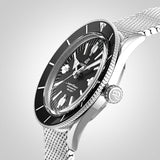 Breitling Superocean Heritage '57 Black Dial Silver Mesh Bracelet Watch for Men - A10370121B1A1