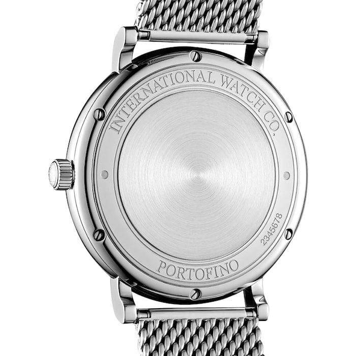 IWC Portofino Automatic White Dial Silver Mesh Bracelet Watch for Men - IW356505