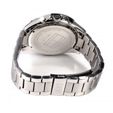 Tommy Hilfiger Luke Chronograph Black Dial Silver Steel Strap Watch for Men - 1791104