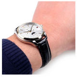 Tommy Hilfiger Oliver Analog Silver Dial Black Leather Strap Watch for Men - 1791305