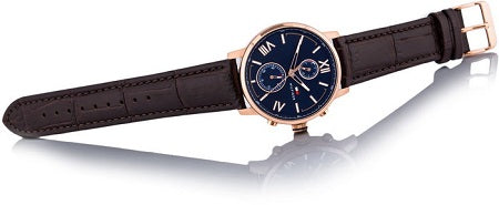 Tommy Hilfiger Aiden Quartz Blue Dial Brown Leather Strap Watch for Men - 1791308
