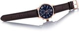 Tommy Hilfiger Aiden Quartz Blue Dial Brown Leather Strap Watch for Men - 1791308