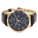 Tommy Hilfiger London Chronograph Blue Dial Brown Leather Strap Watch for Men - 1791532