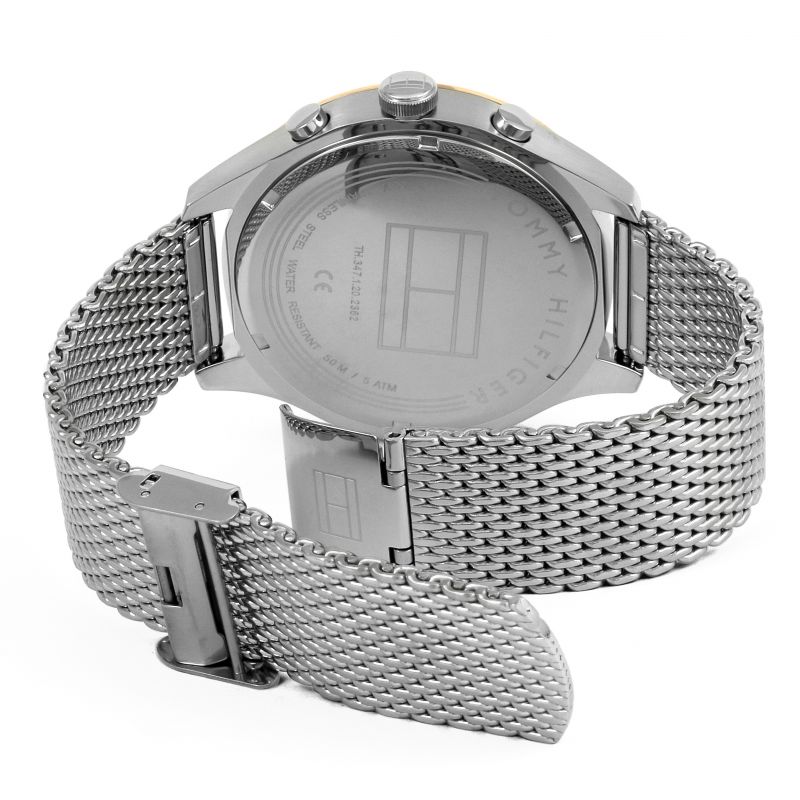Tommy Hilfiger Gavin Chronograph Quartz Grey Dial Silver Mesh Bracelet Watch for Men - 1791466
