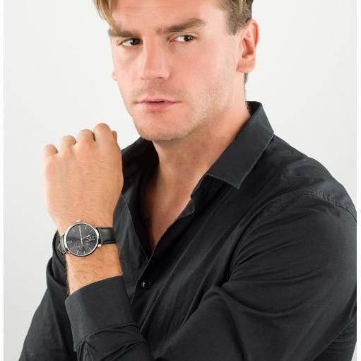 Tommy Hilfiger Brooklyn Black Dial Black Leather Strap Watch for Men - 1791509