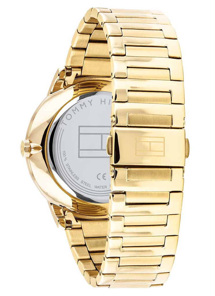 Tommy Hilfiger Hunter White Dial Gold Steel Strap Watch for Men - 1791609