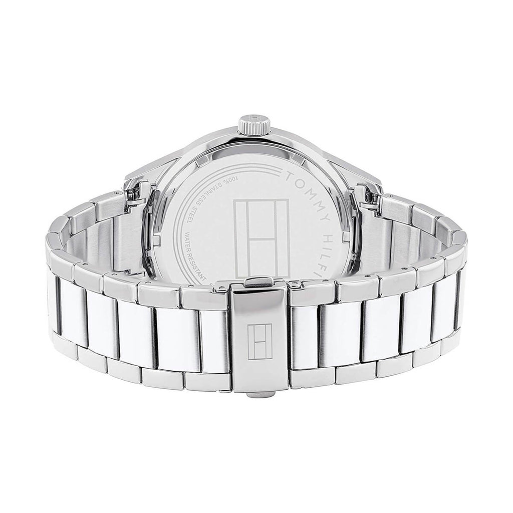 Tommy Hilfiger Austin Blue Dial Silver Steel Strap Watch for Men - 1791640