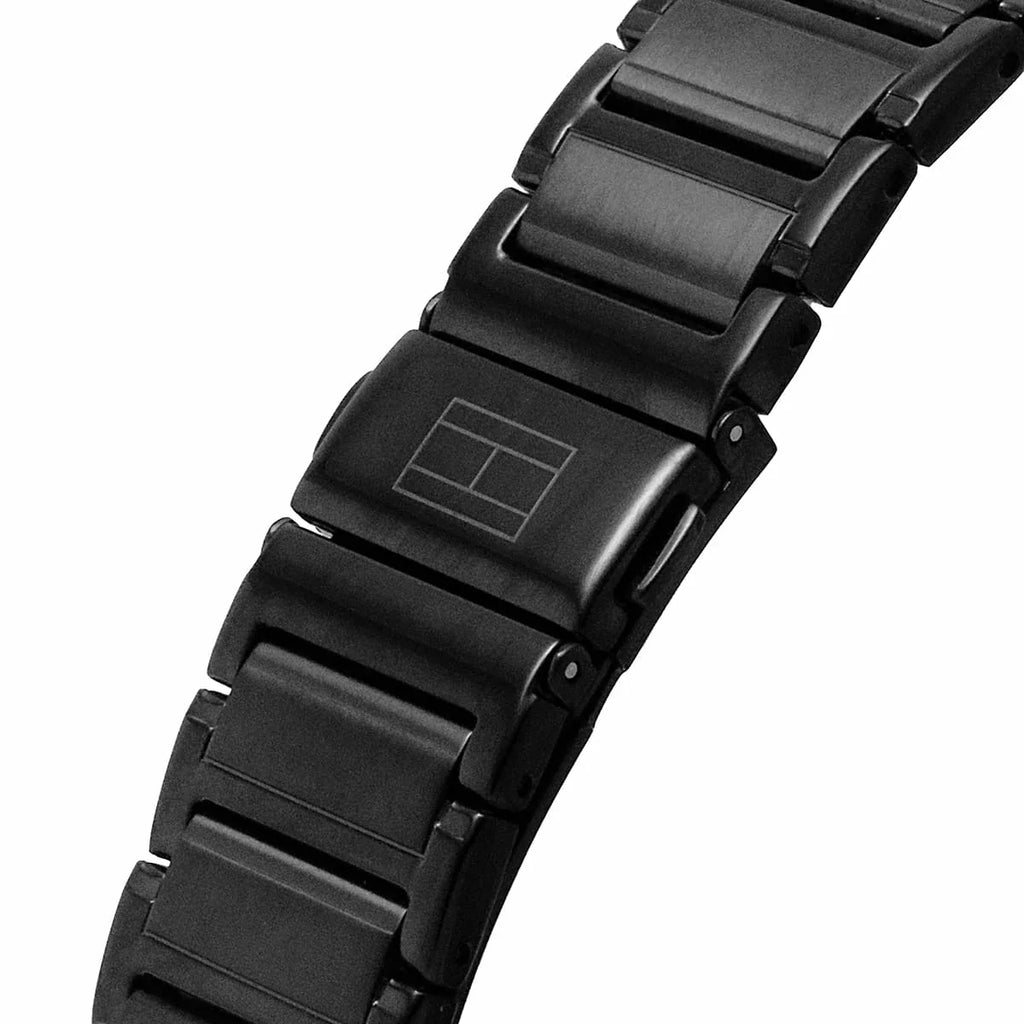 Tommy Hilfiger Mason Chronograph Black Dial Black Steel Strap Watch For Men - 1791935