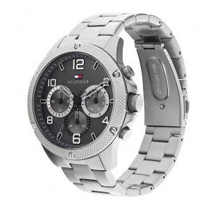 Tommy Hilfiger Blaze Chronograph Black Dial Silver Steel Strap Watch For Men - 1792029