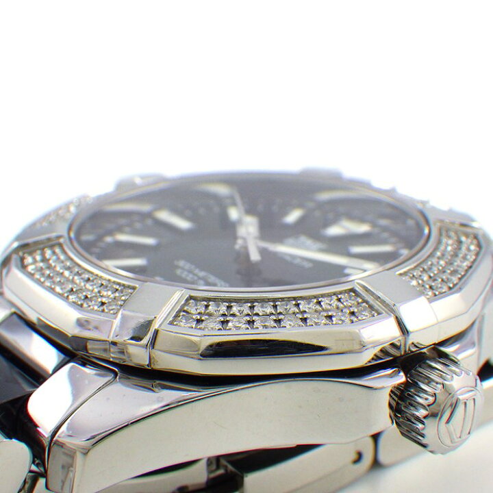 Tag Heuer Aquaracer Quartz Diamonds Black Dial Two Tone Steel Strap Watch for Men - WAY131E.BA0913