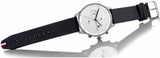 Tommy Hilfiger Lexor Silver Dial Black Leather Strap Watch For Men - 1791489