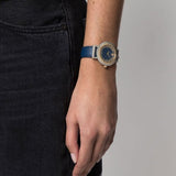 Versace Greca Blue Dial Blue Leather Strap Watch for Women - VERE00218