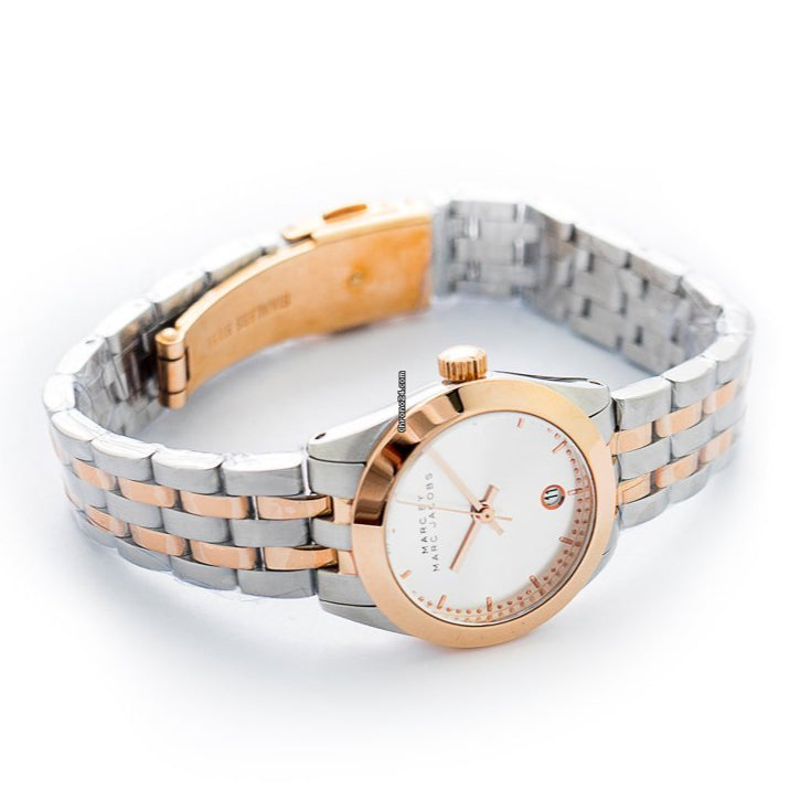 Marc Jacobs Peeker Silver Dial Two Tone Steel Strap Watch for Women - MBM3375