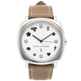 Marc Jacobs Mandy Silver Dial Brown Leather Strap Watch for Women - MJ1563