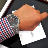 Tissot Chrono XL Black Dial Silver Steel Strap Watch For Men - T116.617.11.057.00