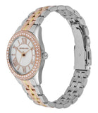 Michael Kors Harlowe Three-Hand Mother of Pearl White Dial Tri Tone Steel Strap Watch for Women - MK4846