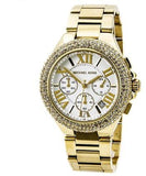 Michael Kors Camille Silver Diamonds Dial Gold Steel Strap Watch for Women - MK5756