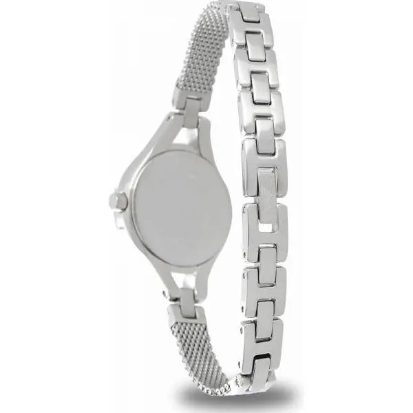 Emporio Armani Classic Quartz Black Dial Silver Steel Strap Watch For Women - AR7328