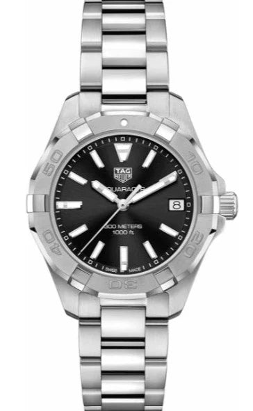 Tag Heuer Aquaracer Black Dial Silver Steel Strap Watch for Women - WBD1310.BA0740