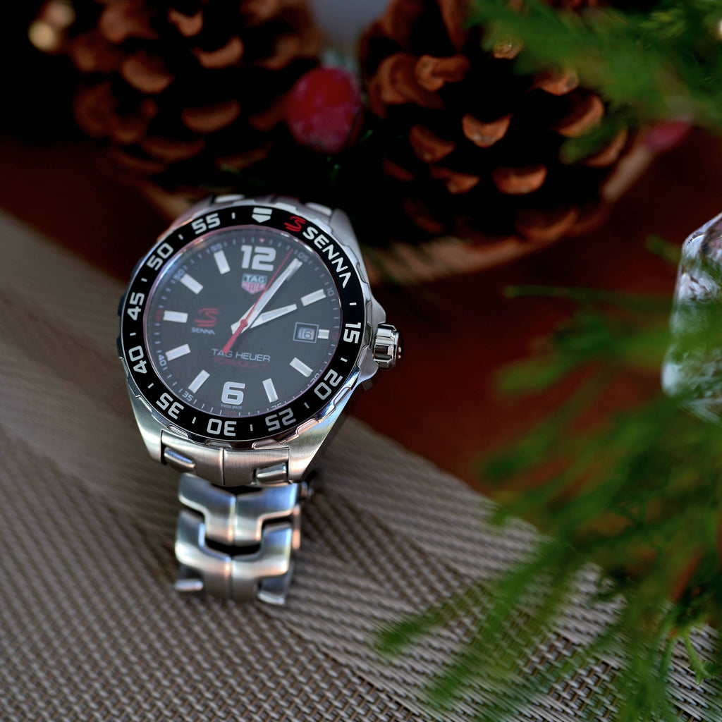 Tag Heuer Formula 1 Senna Limited Edition Black Dial Silver Steel Strap Watch for Men - WAZ1012.BA0883