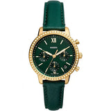 Fossil Neutra Chronograph Green Dial Green Leather Strap Watch for Women - ES5239