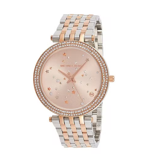 Michael Kors Darci Rose Gold Dial Two Tone Steel Strap Watch for Women - MK3726