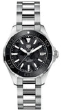 Tag Heuer Aquaracer Quartz Black Dial Silver Steel Strap Watch for Women - WAY131K.BA0748