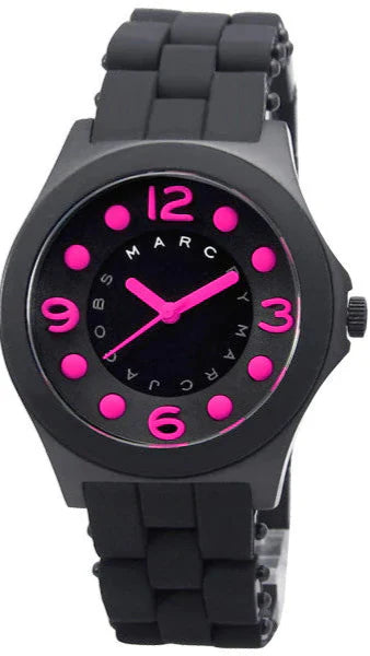 Marc Jacobs Pelly Black Dial Black Silicone Strap Watch for Women - MBM2530