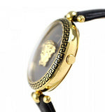 Versace Palazzo Empire Black Dial Black Leather Strap Watch for Women - VCO020017