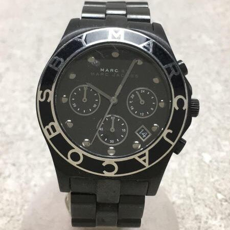 Marc Jacobs Blade Chronograph Black Dial Black Steel Strap Watch for Women - MBM3083