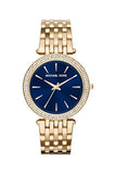 Michael Kors Darci Blue Dial Gold Steel Strap Watch for Women - MK3406