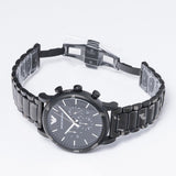 Emporio Armani Luigi Chronograph Black Dial Black Steep Strap Watch For Men - AR11045