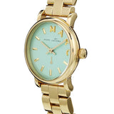 Marc Jacobs Baker Mint Green Dial Gold Steel Strap Watch for Women - MBM3284