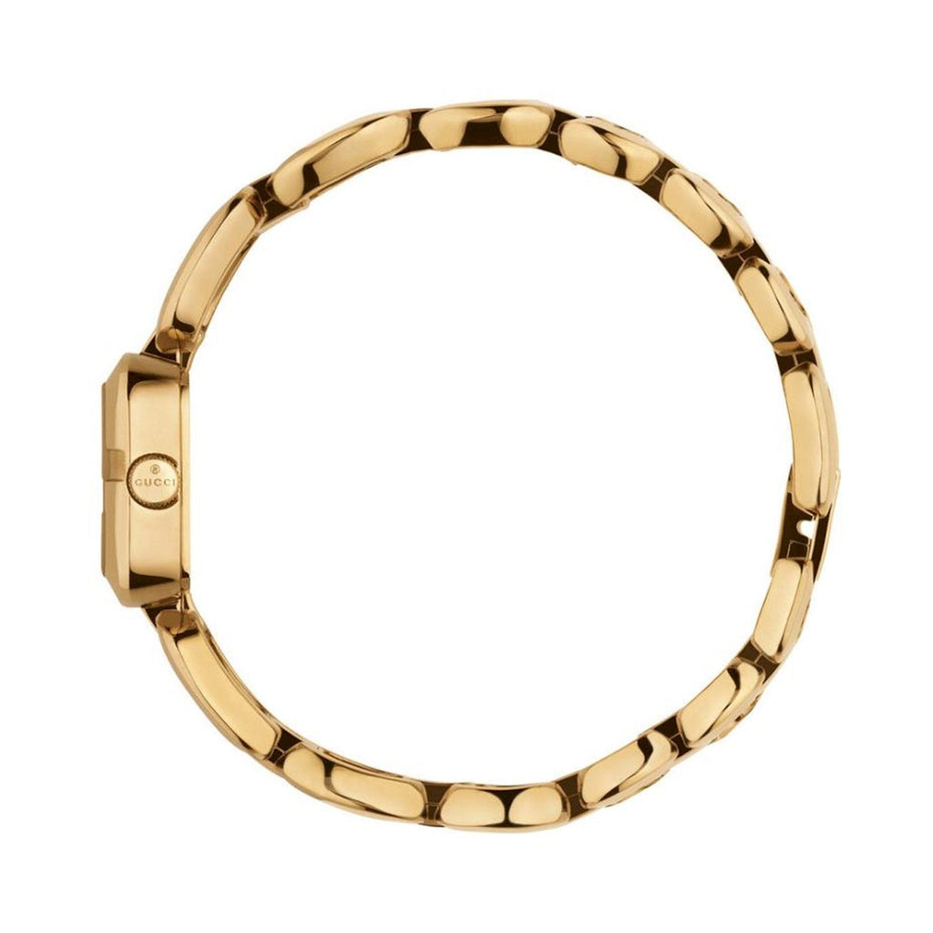 Gucci G Gucci Diamonds Mother of Pearl Dial Yellow Gold Steel Strap Watch For Women - YA125513