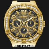 Guess Duke Crystals Black Dial Black Silicone Strap Watch For Men - GW0641G2