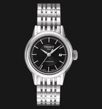 Tissot Carson Automatic Black Dial Silver Steel Strap Watch For Women - T085.207.11.051.00