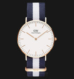 Daniel Wellington Classic Glasgow White Dial Two Tone NATO Strap Watch For Women - DW00100031