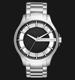 Armani Exchange Hampton Chronograph Black Dial Silver Steel Strap Watch For Men - AX2179