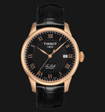 Tissot T Classic Le Locle Automatic Black Dial Black Leather Strap Watch For Men - T41.5.423.53